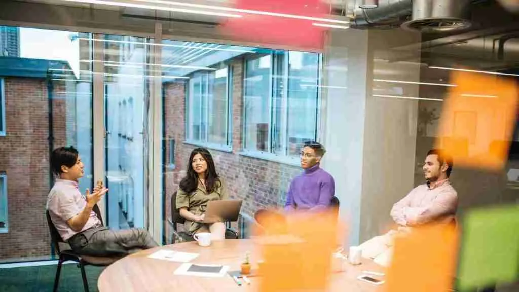 Team making a decision in a brainstorming session
