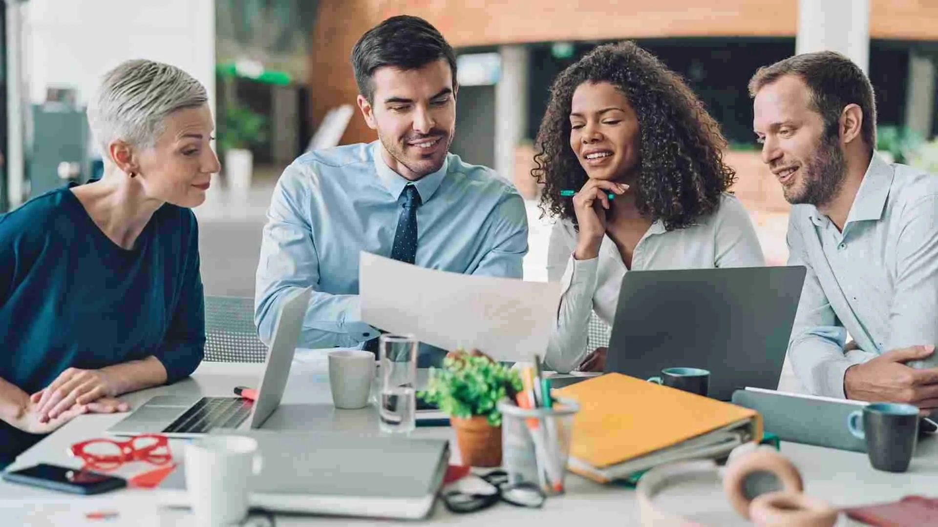 Team having discussions about testing product viability