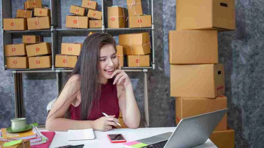 woman consulting online with customers